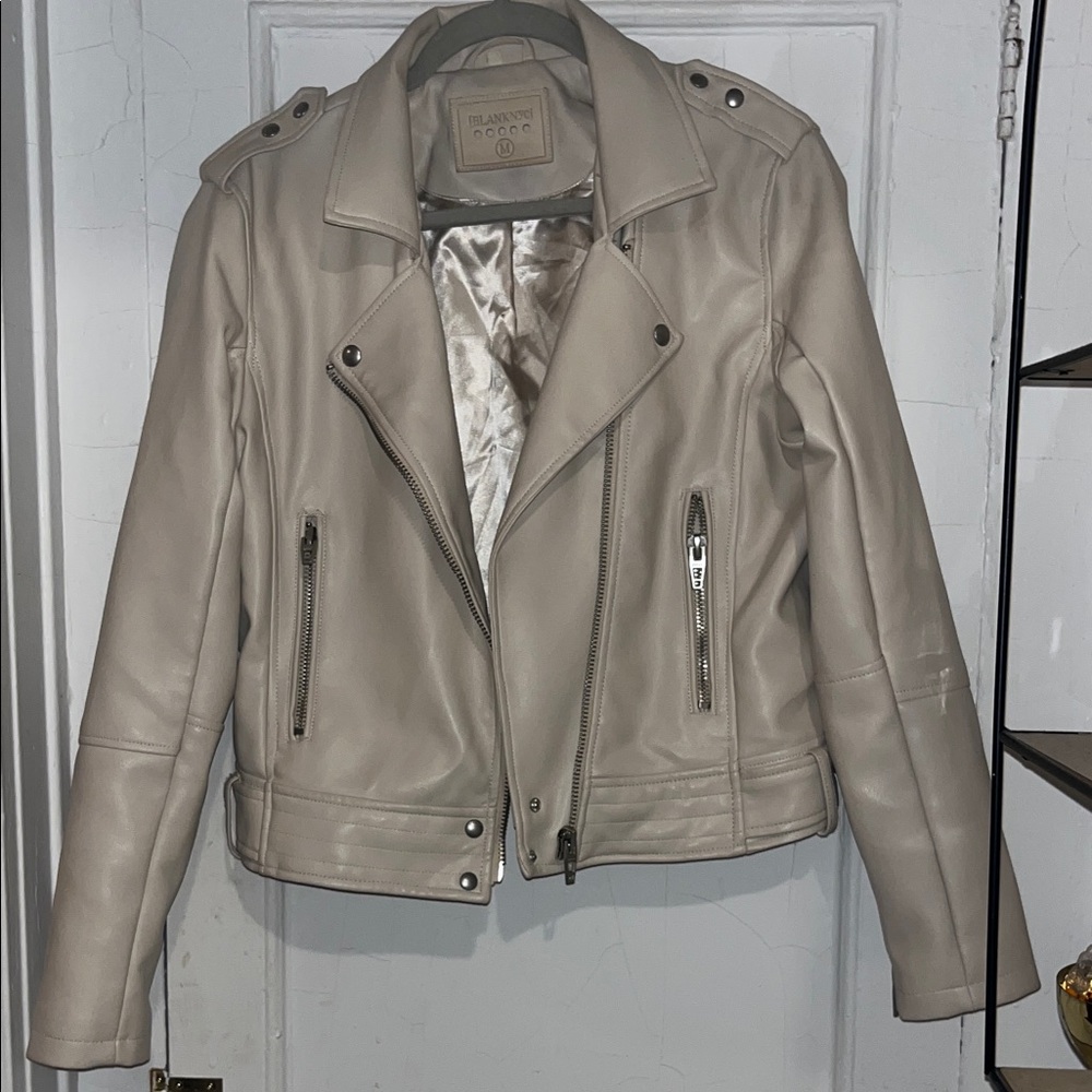 BlankNYC CREAM Leather Jacket